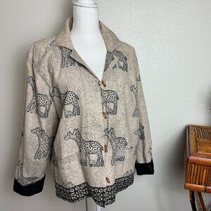 Vintage🦒 New Identity  Giraffe Safari Print Jacket Size L